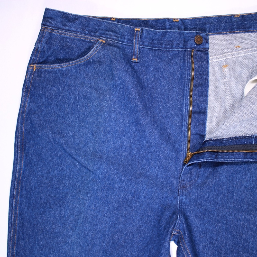 Vintage 70s-80s Wrangler Brand Jeans‎ Mens 44 Blue Regular Classic-41.5x24.5 - Picture 7 of 16
